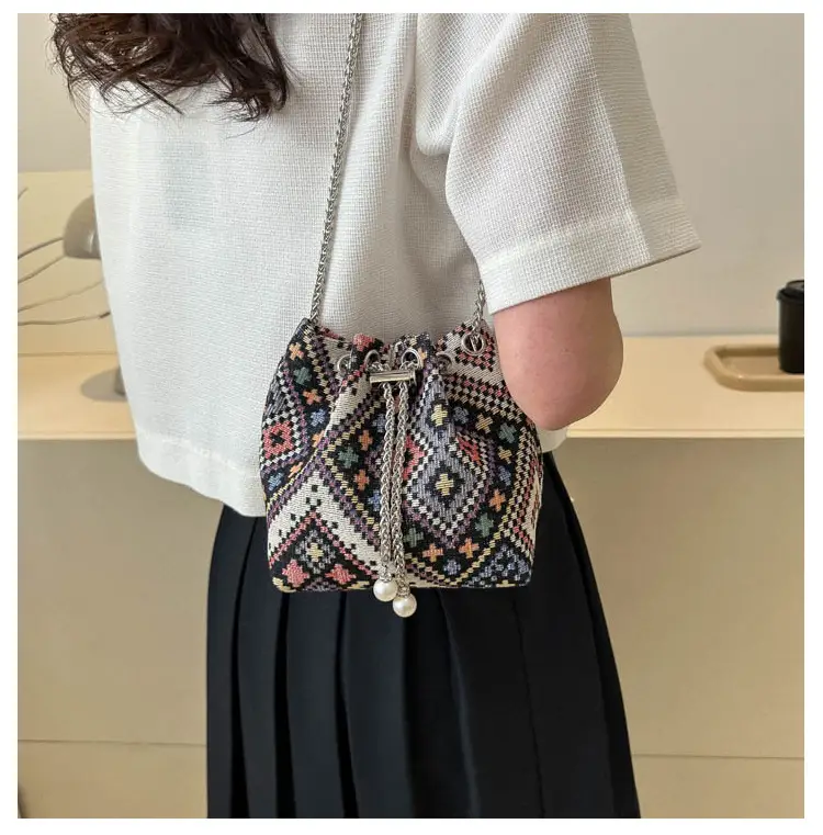Pearl Chain Ethnic Crossbody Bag for Women — feature 8