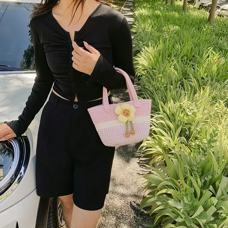 Flower Woven Handbag for Women Summer 2025 - Image 6