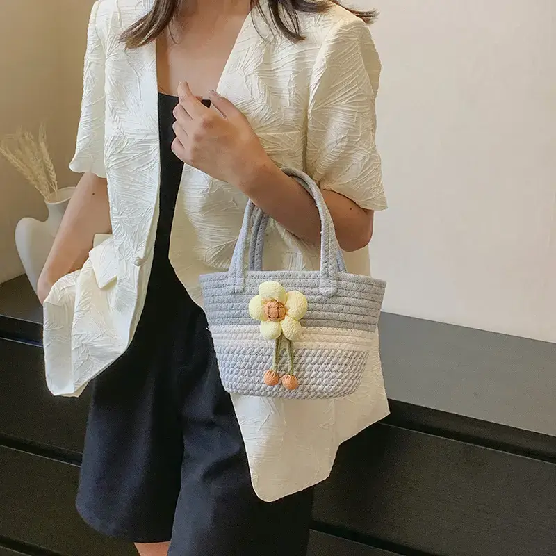 Flower Woven Handbag for Women Summer 2025 - Image 7