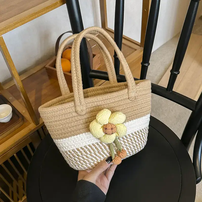 Flower Woven Handbag for Women Summer 2025 - Image 2
