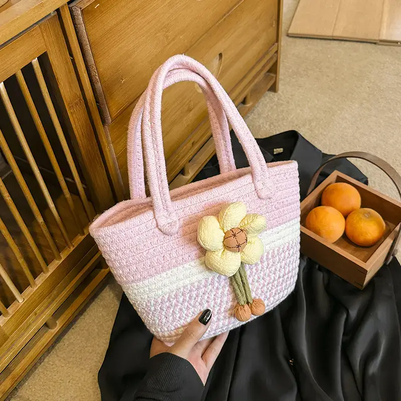 Flower Woven Handbag for Women Summer 2025 - Image 3
