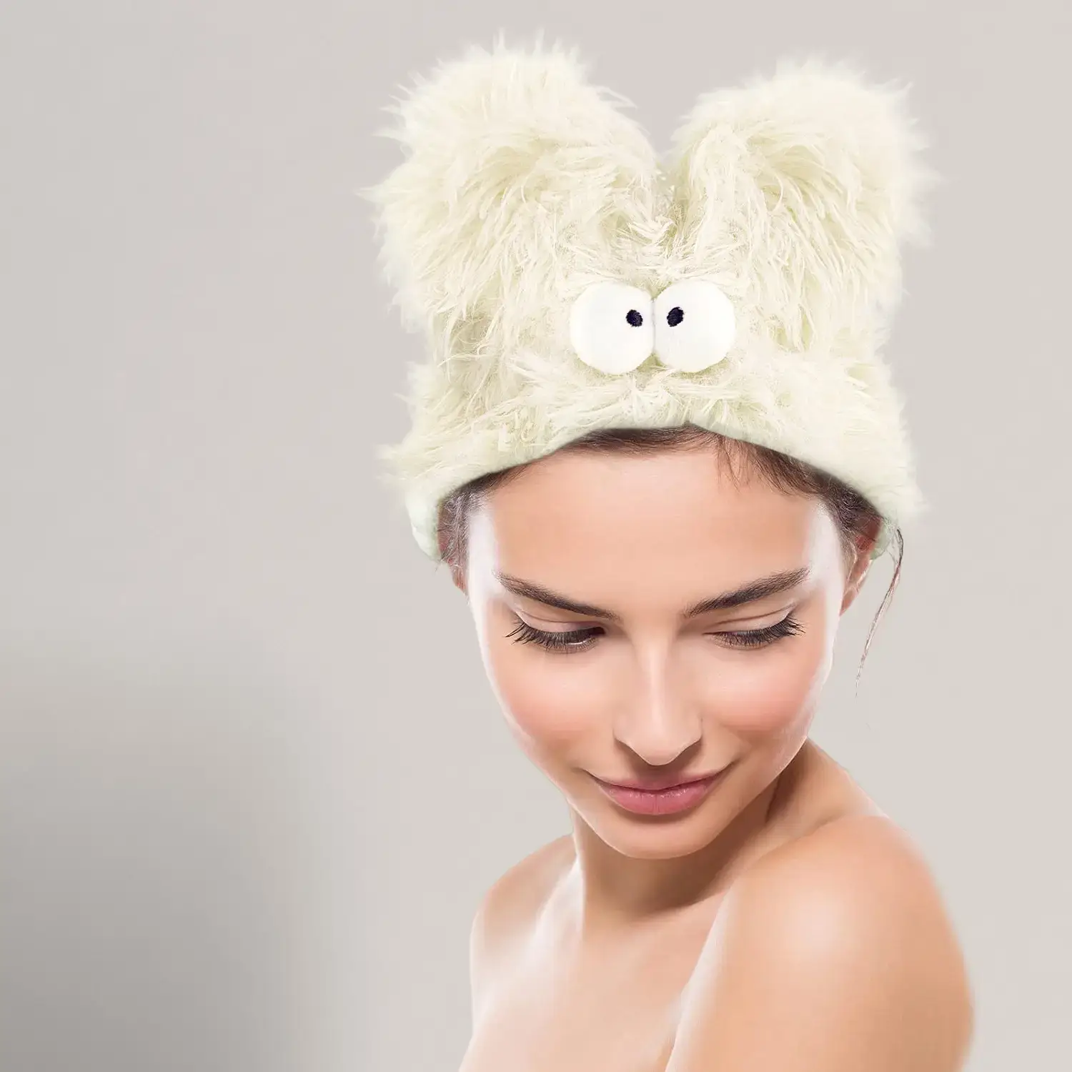 Cute Plush Rabbit Ears Wash Hair Band Velvet Mask - Image 8