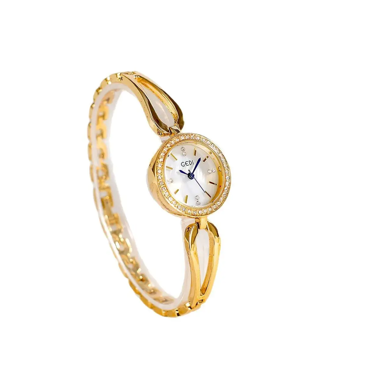 Gold Diamond Studded Women's Quartz Watch