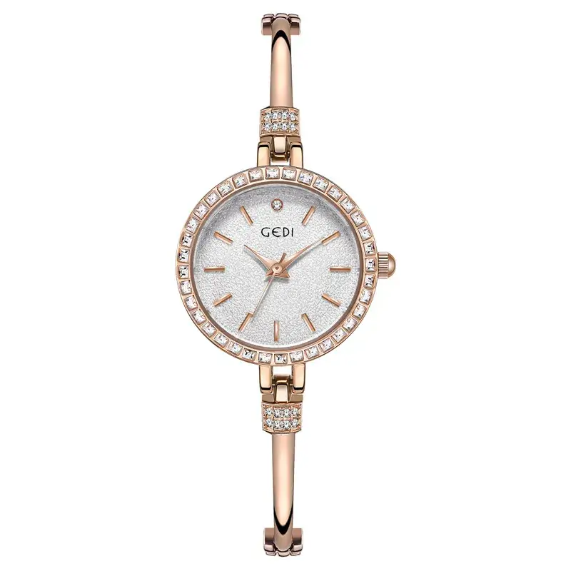 Gold Diamond Encrusted Women's Quartz Watch - Image 7