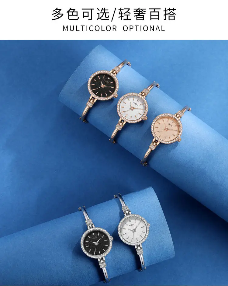 Gold Diamond Encrusted Women's Quartz Watch — feature 5