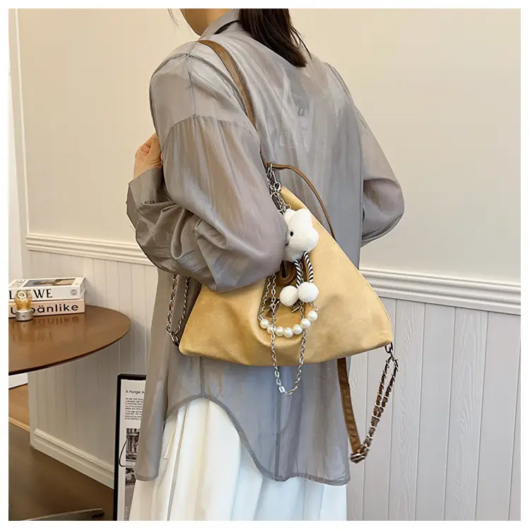 Women's Blue Chain Shoulder Tote Bag Large Capacity — feature 14