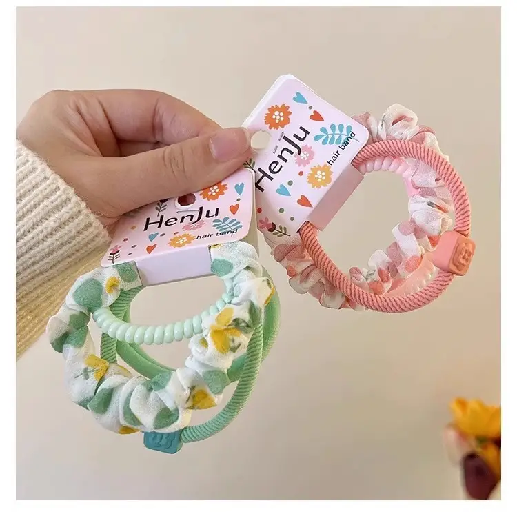 Candy Color Girl's Hair Ring Ball 4-Piece Set — feature 11