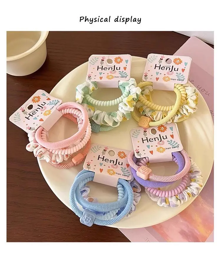 Candy Color Girl's Hair Ring Ball 4-Piece Set — feature 4