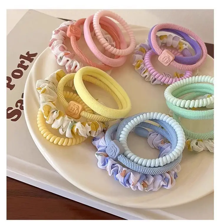 Candy Color Girl's Hair Ring Ball 4-Piece Set — feature 5