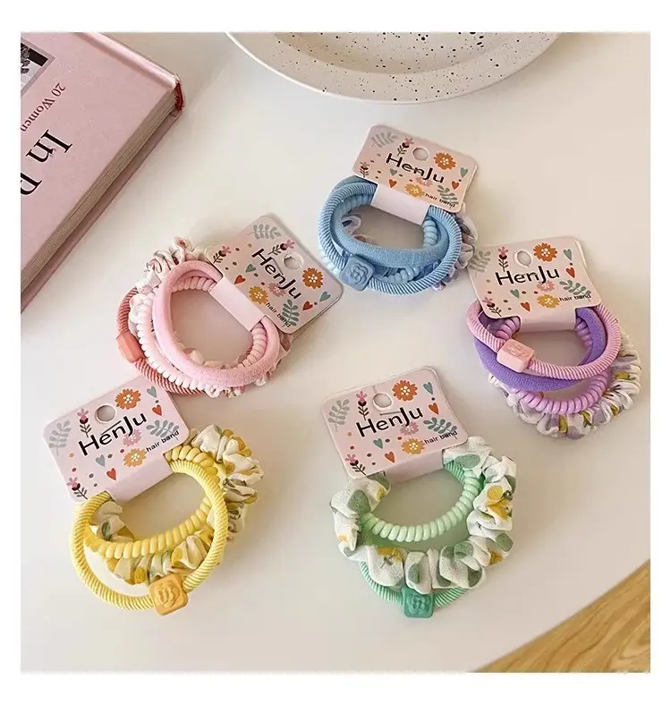 Candy Color Girl's Hair Ring Ball 4-Piece Set — feature 9