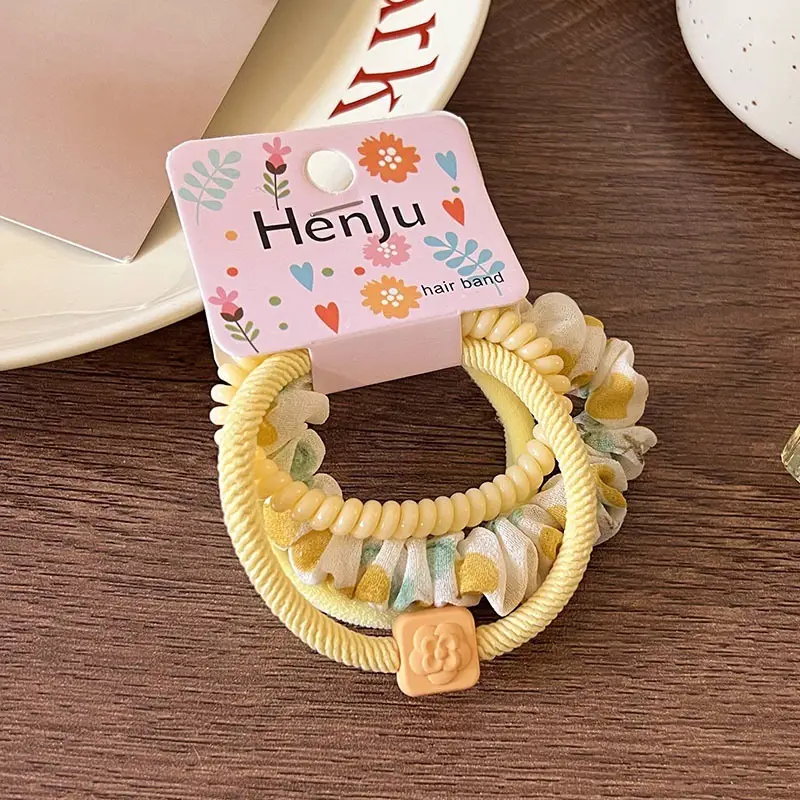Candy Color Girl's Hair Ring Ball 4-Piece Set