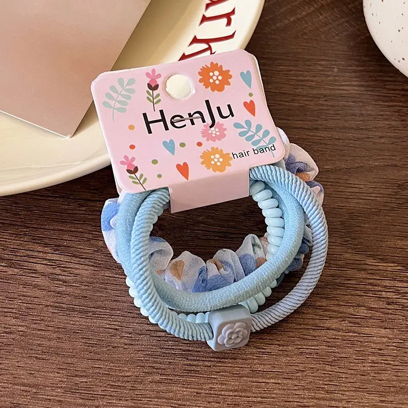 Candy Color Girl's Hair Ring Ball 4-Piece Set