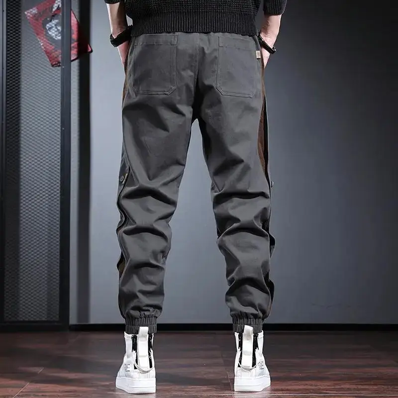 Men's Gray Toe Contrast Casual Pants Plus Size