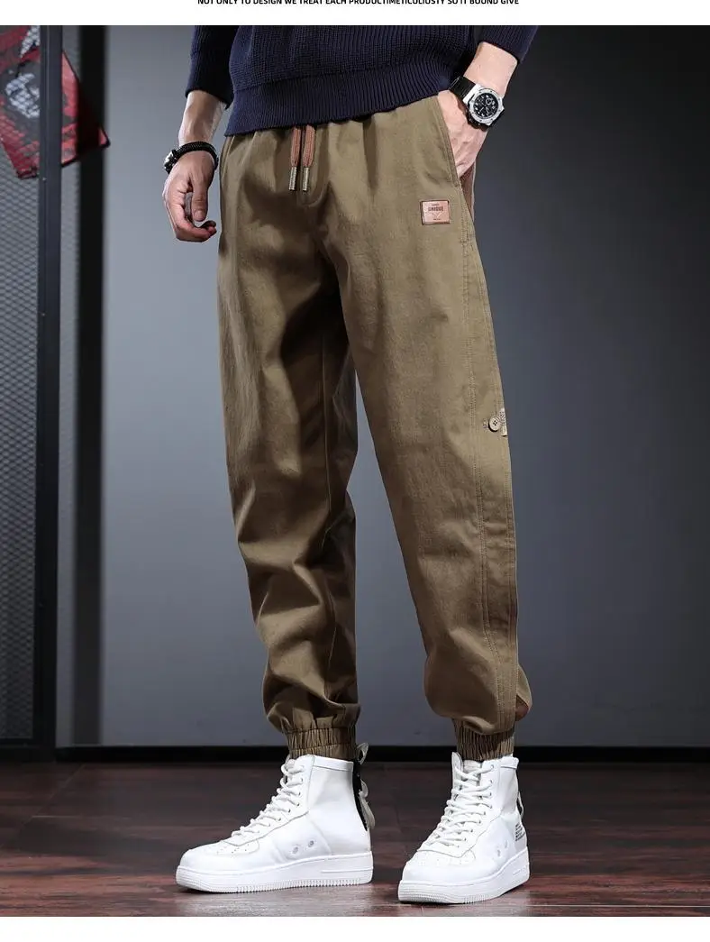 Men's Gray Toe Contrast Casual Pants Plus Size — feature 16