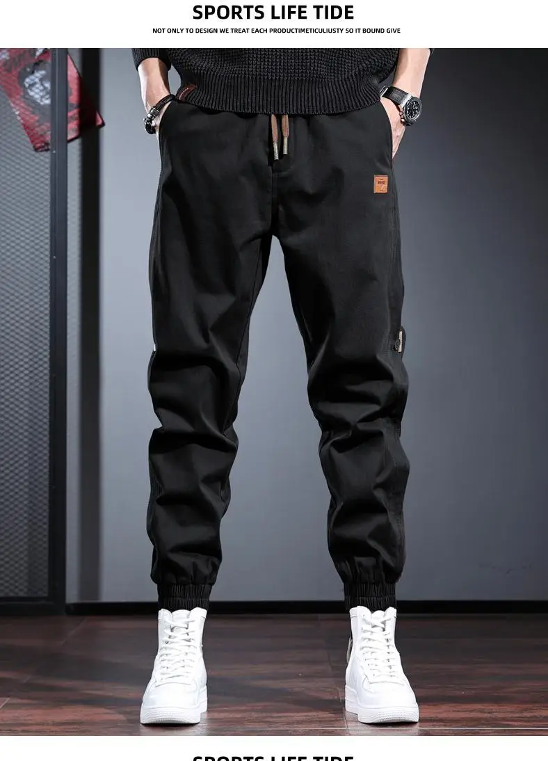 Men's Gray Toe Contrast Casual Pants Plus Size — feature 18