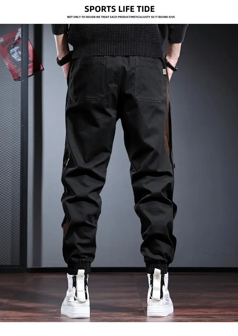 Men's Gray Toe Contrast Casual Pants Plus Size — feature 20