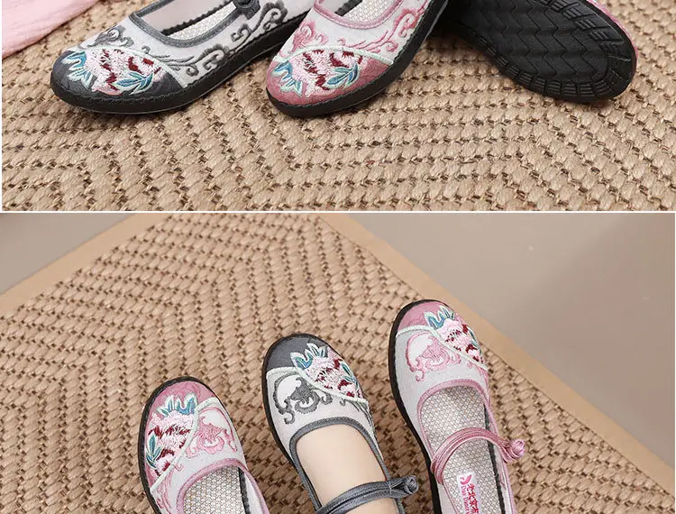 Old Beijing Cloth Shoes, Spring and Summer Women's Mesh Shoes, Non-Slip Soft-Soled Mom Shoes, Casual Shoes for Middle-Aged and Elderly People, Lightweight — feature 21