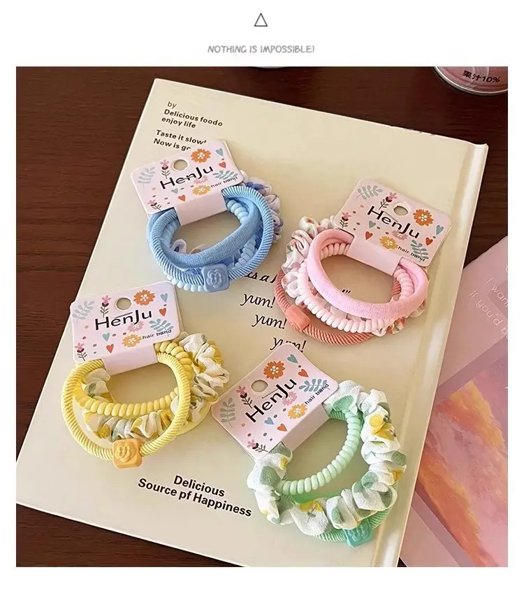 4-Piece Set Elastic Hair Rings for Women — feature 6