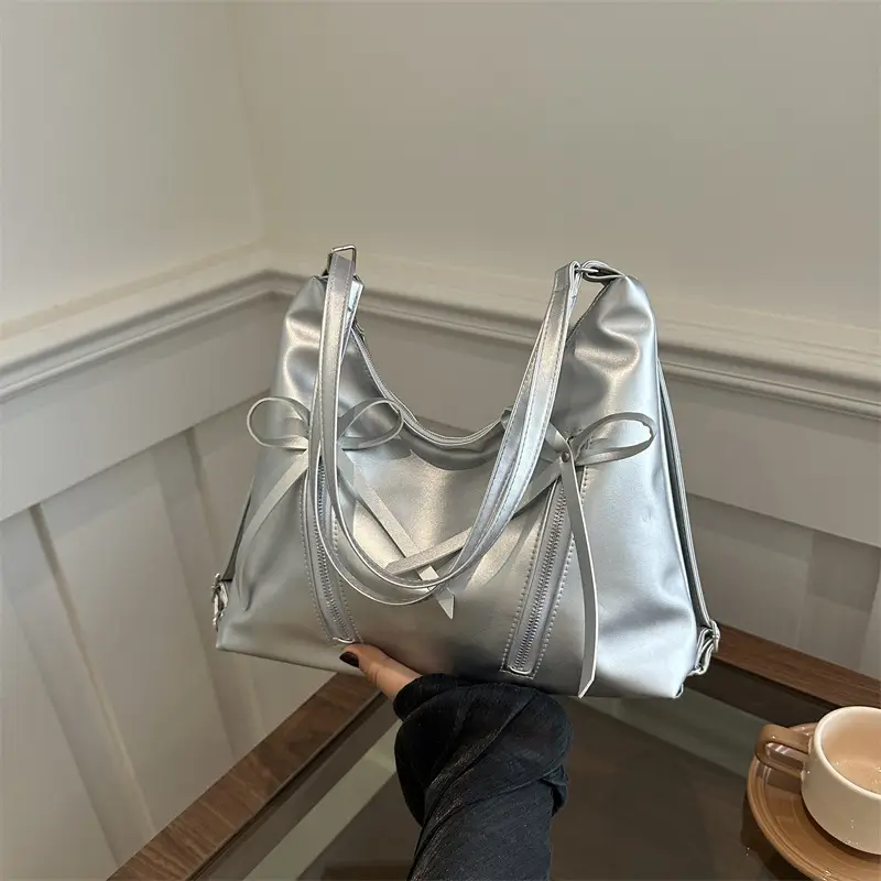 Black Korean Bow Shoulder Bag for Women - Image 6