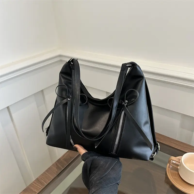Black Korean Bow Shoulder Bag for Women - Image 8