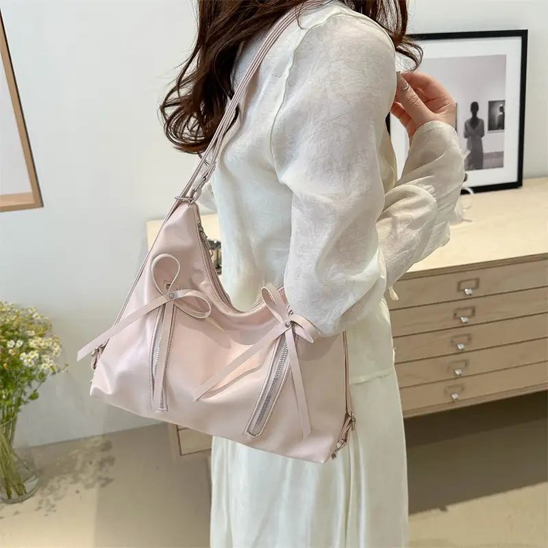 Black Korean Bow Shoulder Bag for Women - Image 4