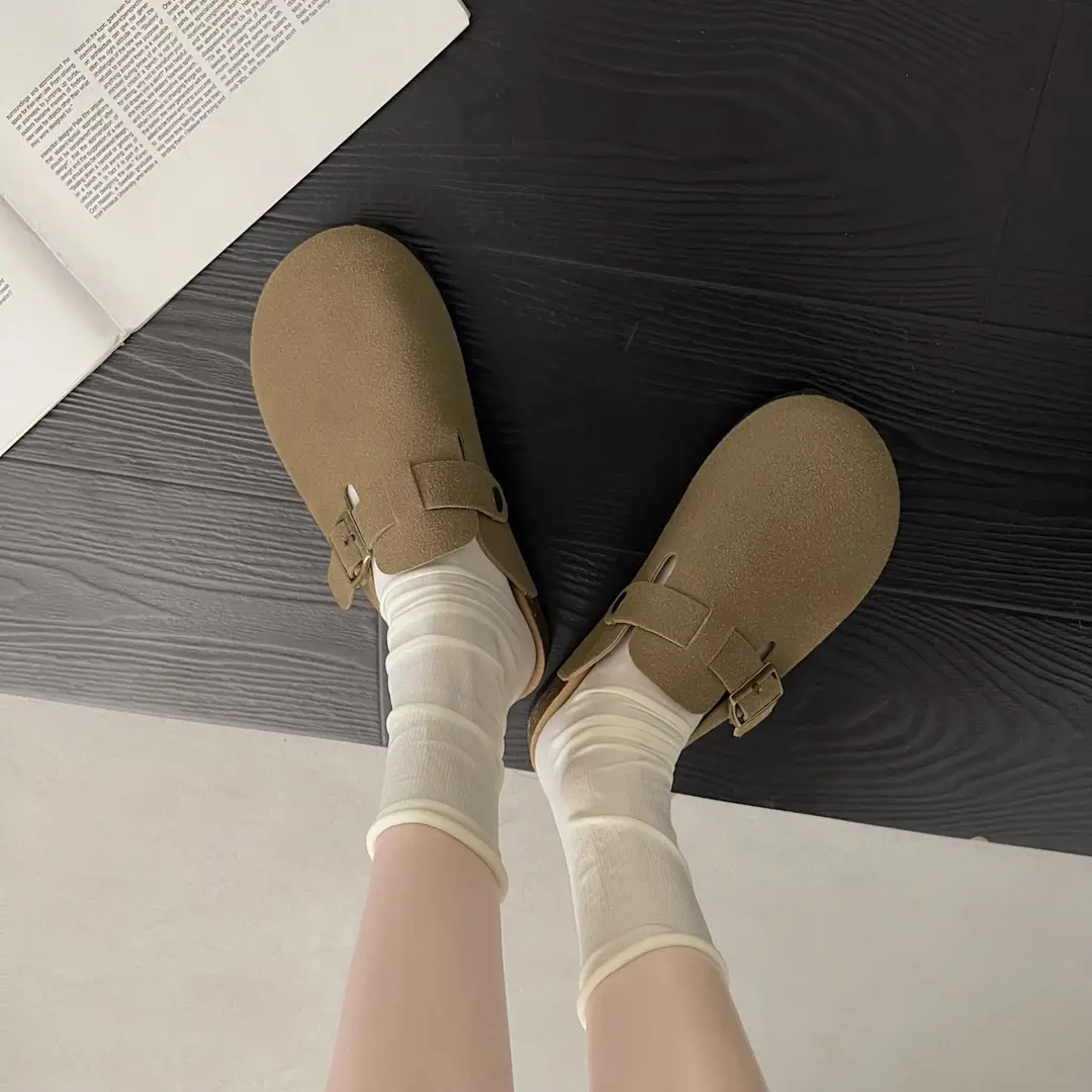 Gaga Good Wear Strong recommend Heel-free 2024 Spring and Autumn New Thick Bottom Lazy Half-drag Outer Wear Slip-on Slippers - Image 6