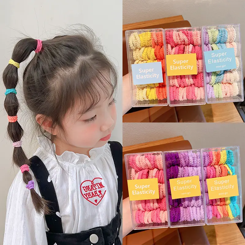 Super Elasticity Hair Rope for Girls, Black, 10 Pcs