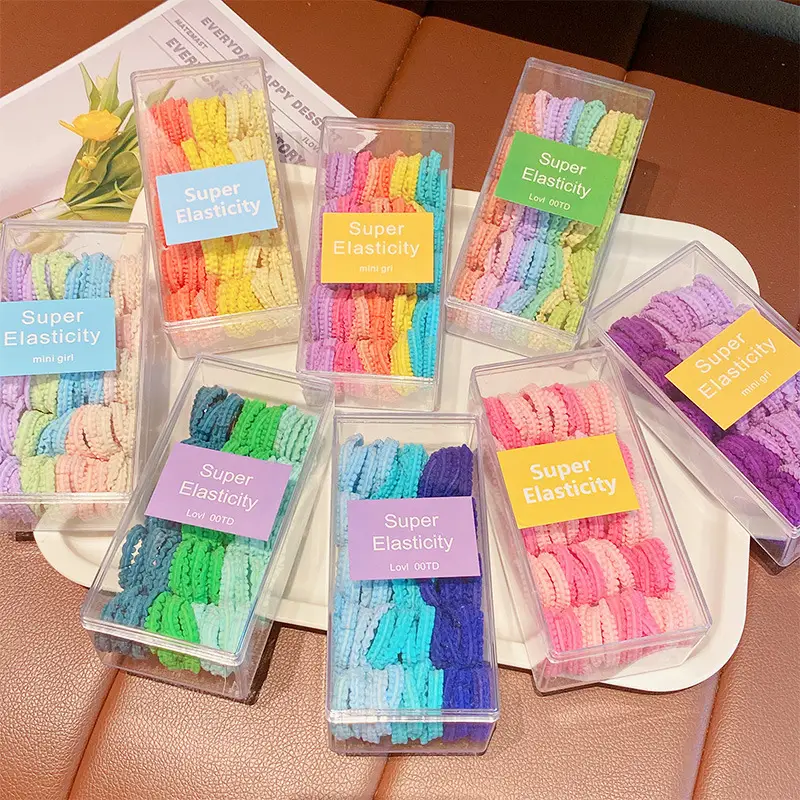 Super Elasticity Hair Rope for Girls, Black, 10 Pcs