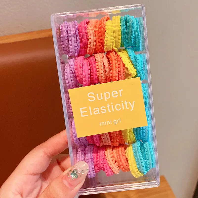 Spring color lace boxed rubber bands about 50