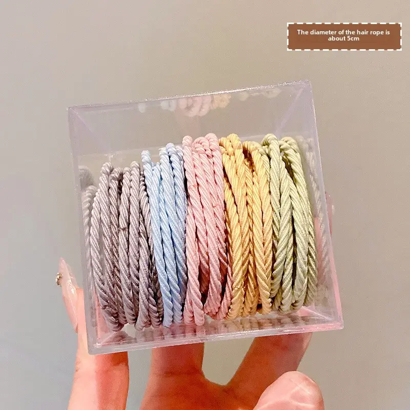 Super Elasticity Hair Rope for Girls, Black, 10 Pcs