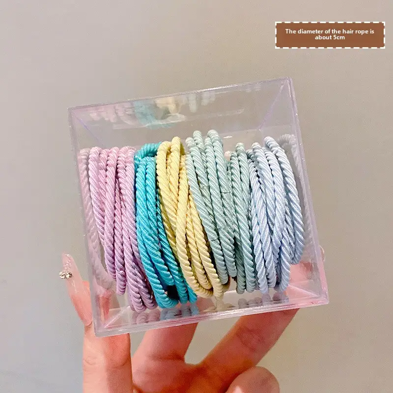 Super Elasticity Hair Rope for Girls, Black, 10 Pcs