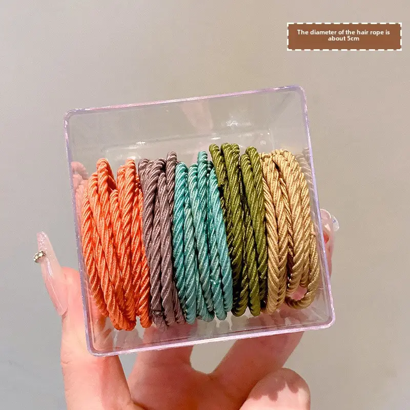 Super Elasticity Hair Rope for Girls, Black, 10 Pcs