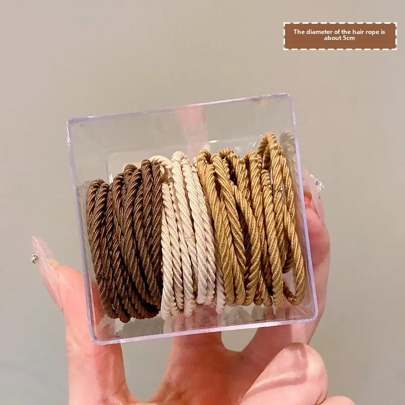 Super Elasticity Hair Rope for Girls, Black, 10 Pcs