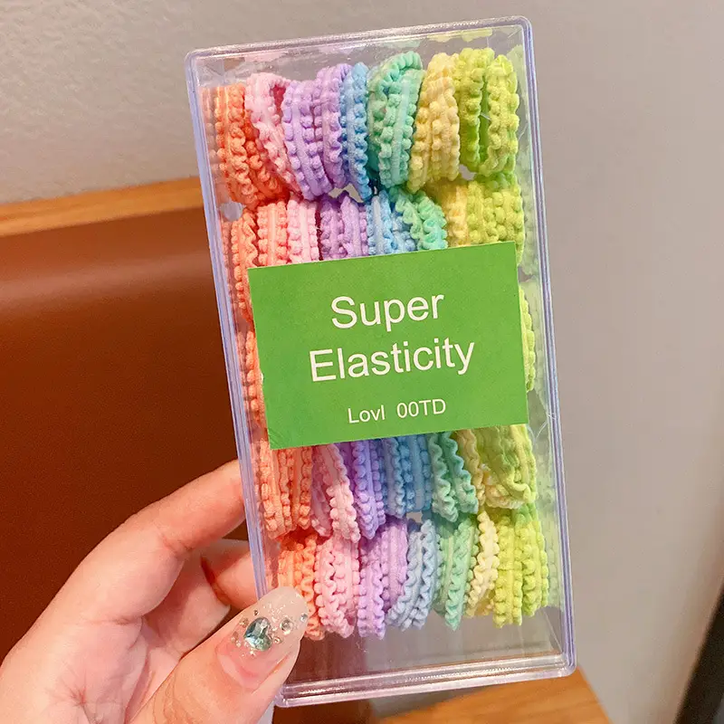 Super Elasticity Hair Rope for Girls, Black, 10 Pcs