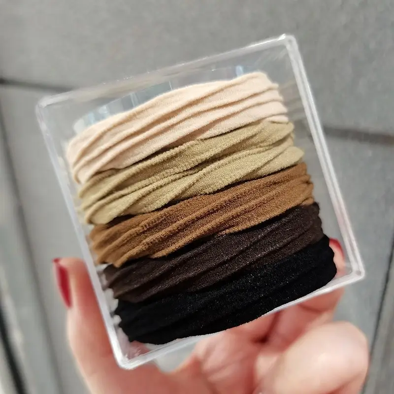 Super Elasticity Hair Rope for Girls, Black, 10 Pcs