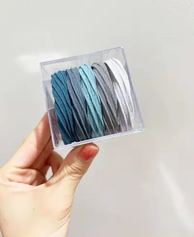 Super Elasticity Hair Rope for Girls, Black, 10 Pcs
