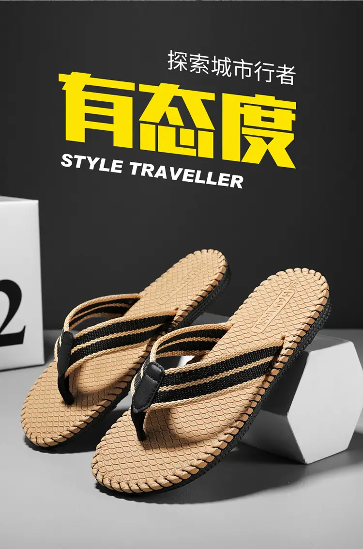 Trendy Beach Men's Flip-Flops for Summer, Breathable Couple's Thong Sandals, Casual Beach Slippers — feature 2