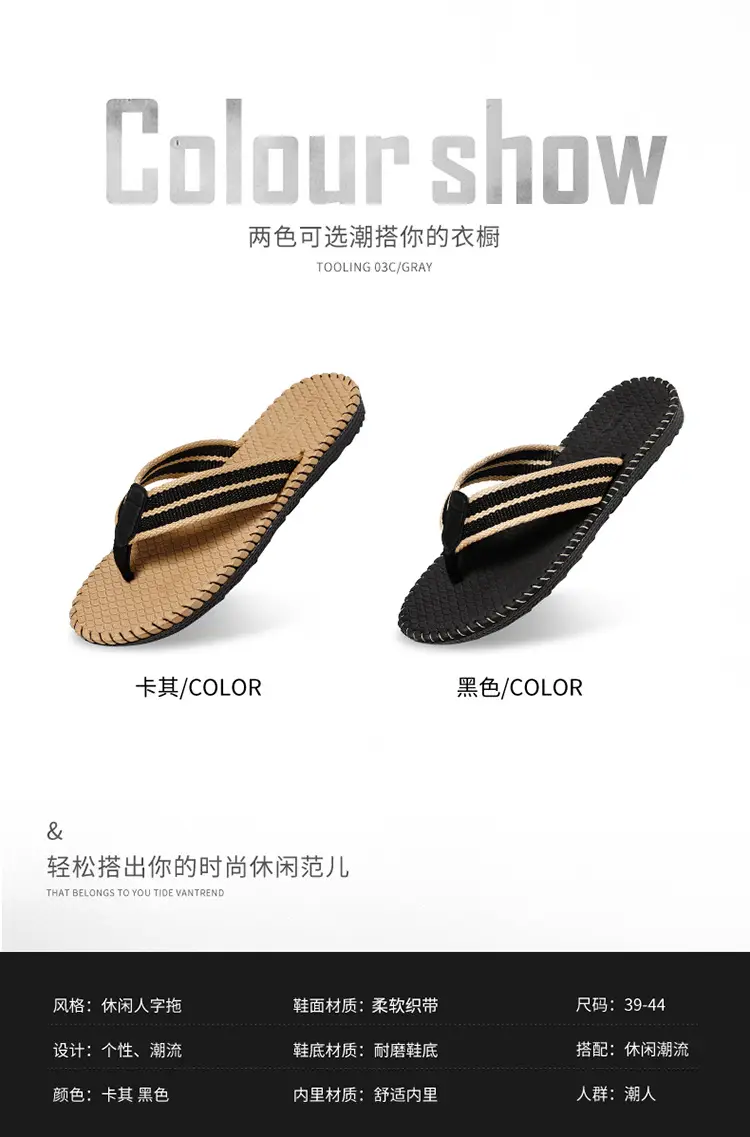 Trendy Beach Men's Flip-Flops for Summer, Breathable Couple's Thong Sandals, Casual Beach Slippers — feature 3