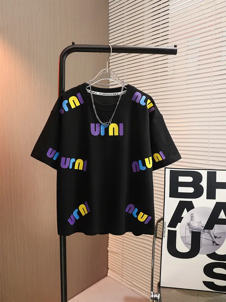 Boys T-Shirt Black 2026 Summer Cotton Kids