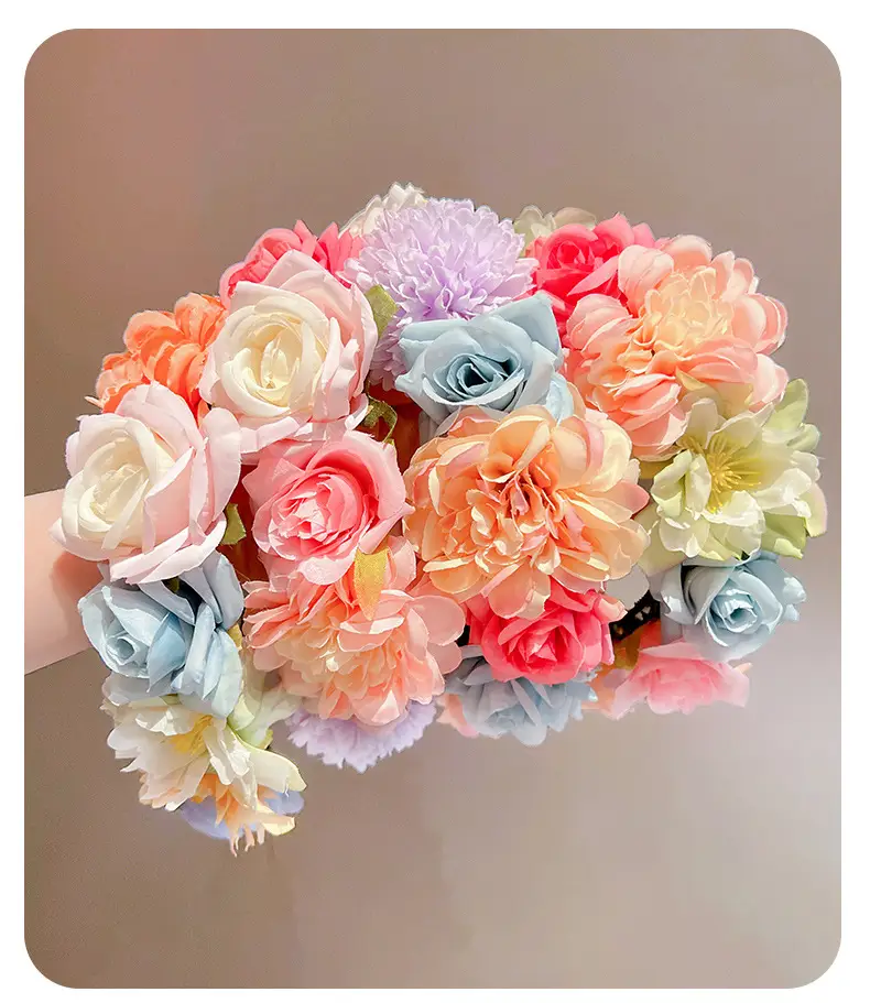 Artificial Flower Hairband for Girls Pink White Purple — feature 5