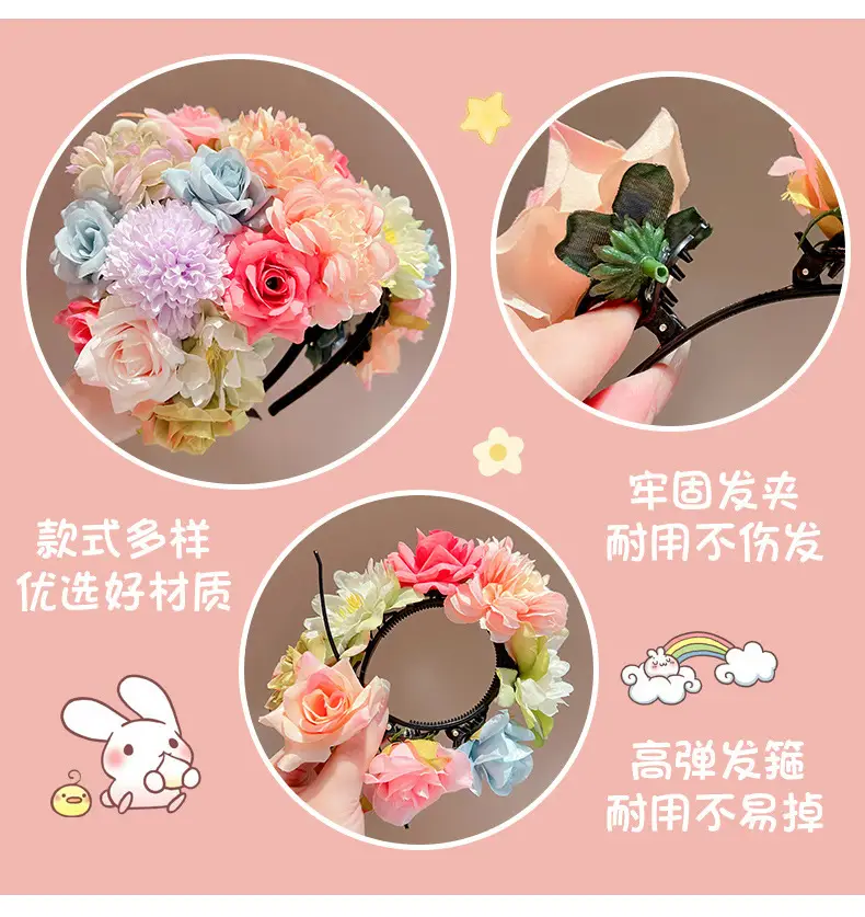Artificial Flower Hairband for Girls New Style — feature 4