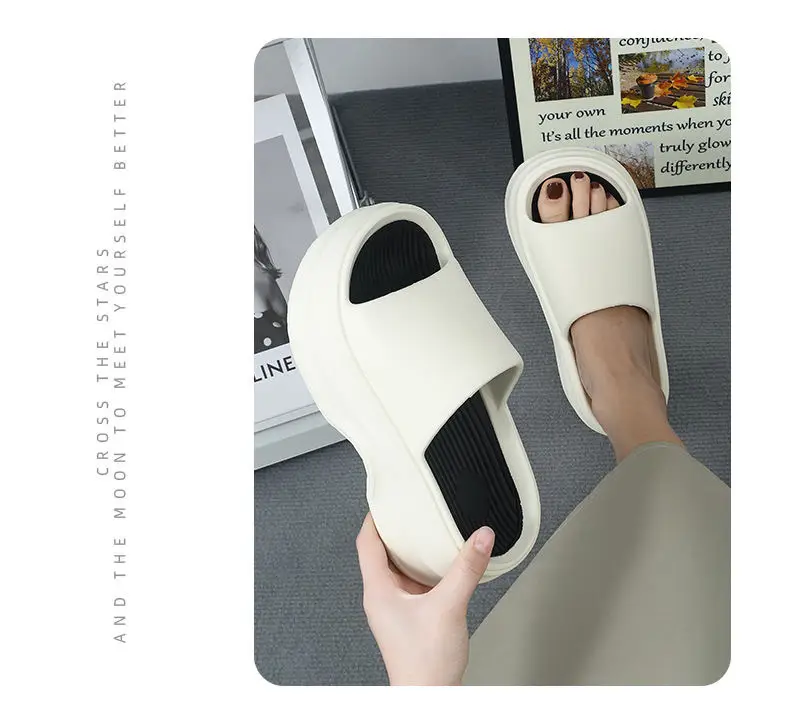 2024 New High Heel Thick Bottom Shit Feeling Slippers Women's Outdoor Wear Fashionable Summer Wedge Slippers Cross-border Trendy — feature 4
