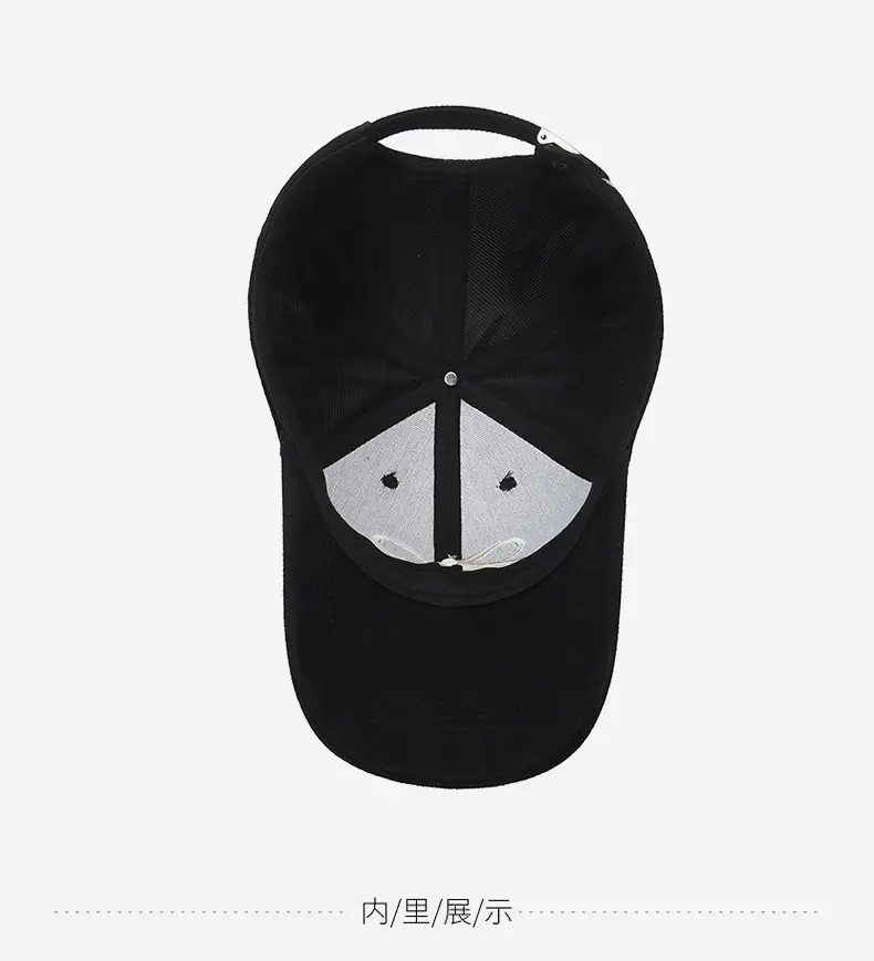 Korean Dongdaemun Embroidered Bow Baseball Cap Black — feature 13