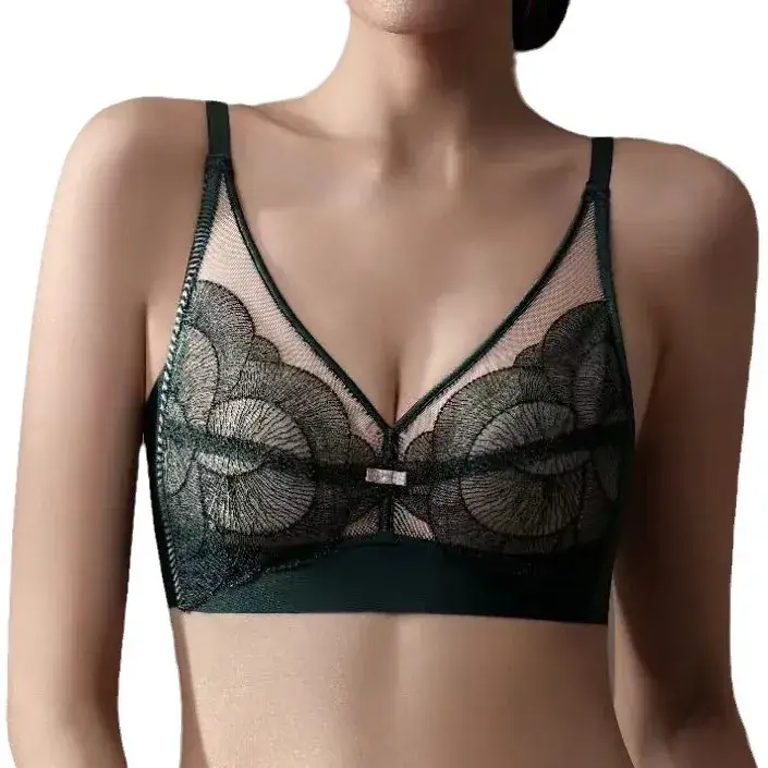 Lace V-Neck Crystal Cup Bra for Small - Image 9