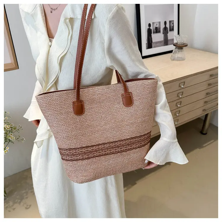 Women Straw Shoulder Bag Summer Casual Pastoral Style — feature 16