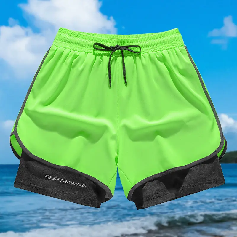 Men's Blue Drawstring Sports Shorts Quick Dry - Image 10
