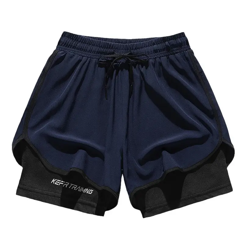 Men's Blue Drawstring Sports Shorts Quick Dry - Image 11