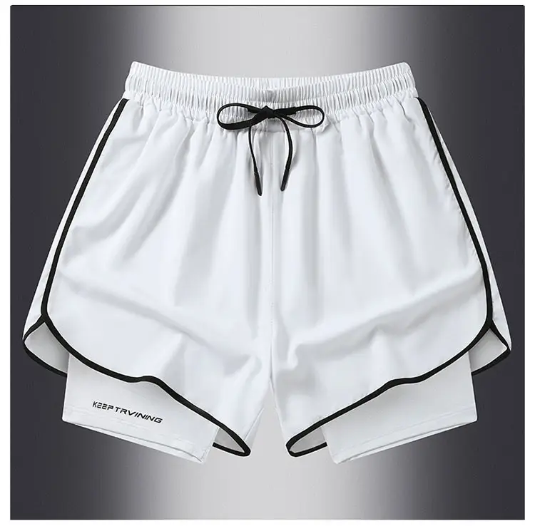 Men's Blue Drawstring Sports Shorts Quick Dry — feature 18