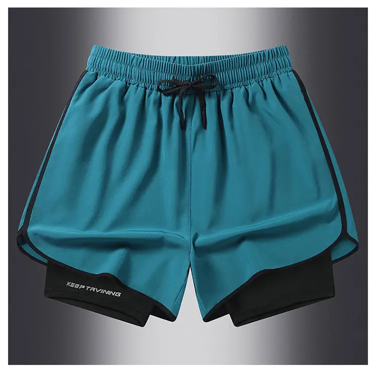 Men's Blue Drawstring Sports Shorts Quick Dry — feature 21