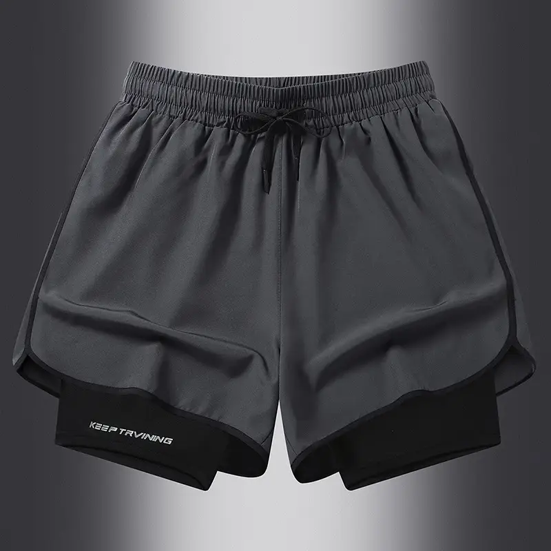 Men's Blue Drawstring Sports Shorts Quick Dry - Image 2